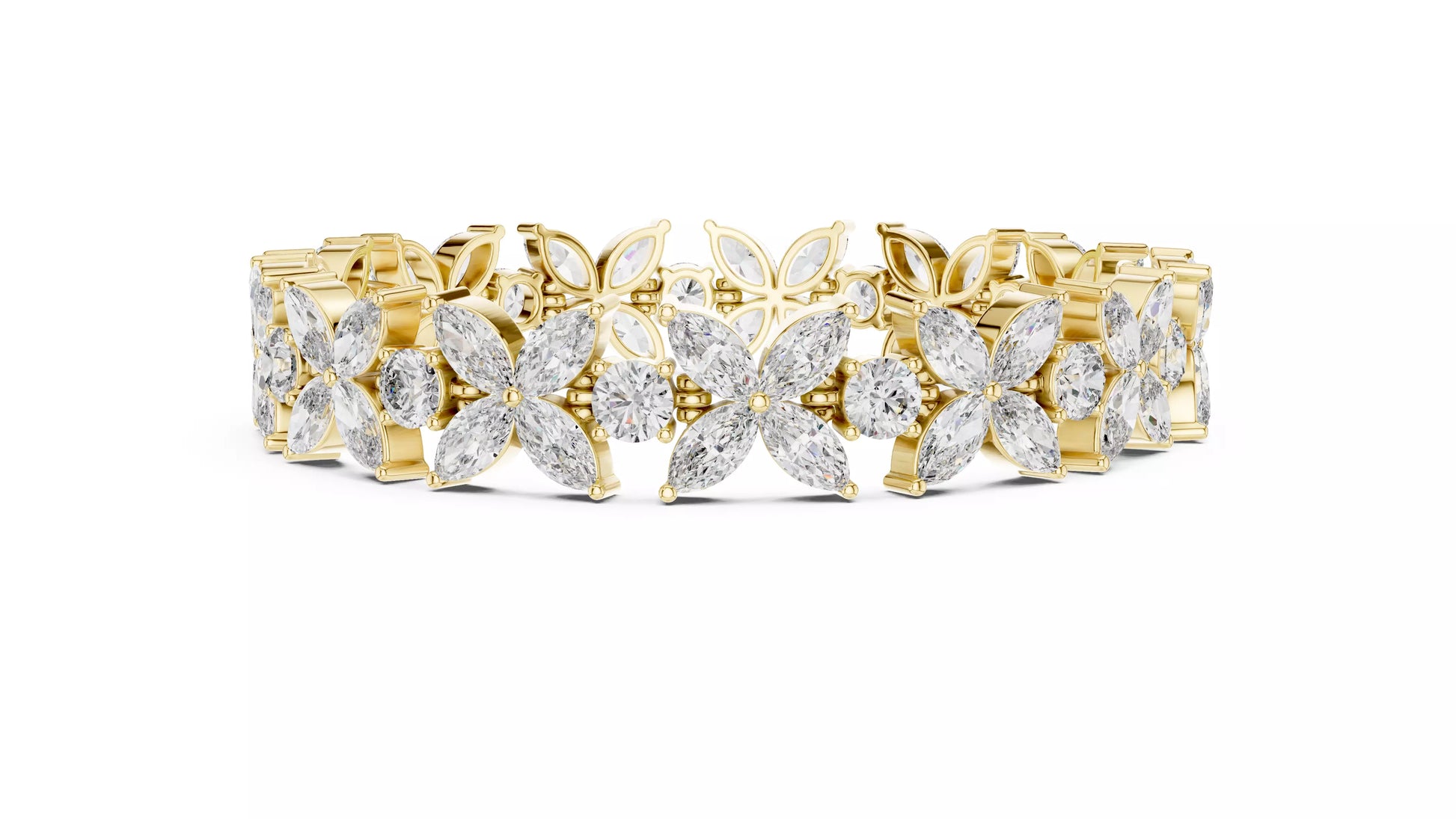 Butterfly Marquise & Round Natural Diamond Bracelet