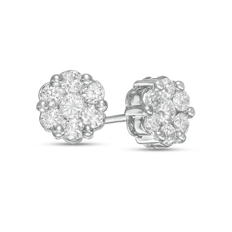 Diamond Flower Studs