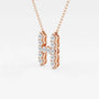 Rose gold necklace with letter H pendant set in lab grown diamonds, Delux Jewelry