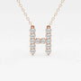 Rose gold necklace with lab grown diamond H pendant, Delux Jewelry fine jewelry collection