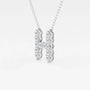 White gold letter H pendant necklace with lab grown diamonds by Delux Jewelry