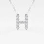 White gold pendant necklace with lab grown diamond letter H, Delux Jewelry