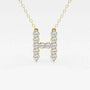 Yellow gold necklace with lab grown diamond initial H pendant from Delux Jewelry