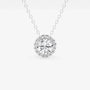 Lab grown diamond halo pendant necklace in white gold, Delux Jewelry fine jewelry