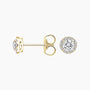14K yellow gold stud earrings with lab grown halo diamonds, Delux Jewelry fine jewelry