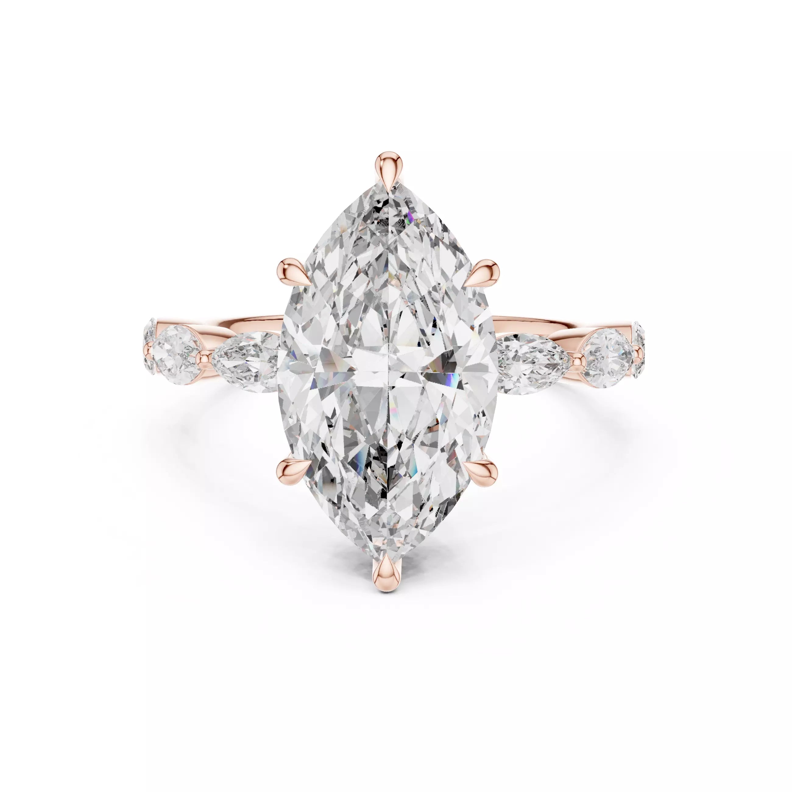 Hidden Halo Marquise Diamond Engagement Ring