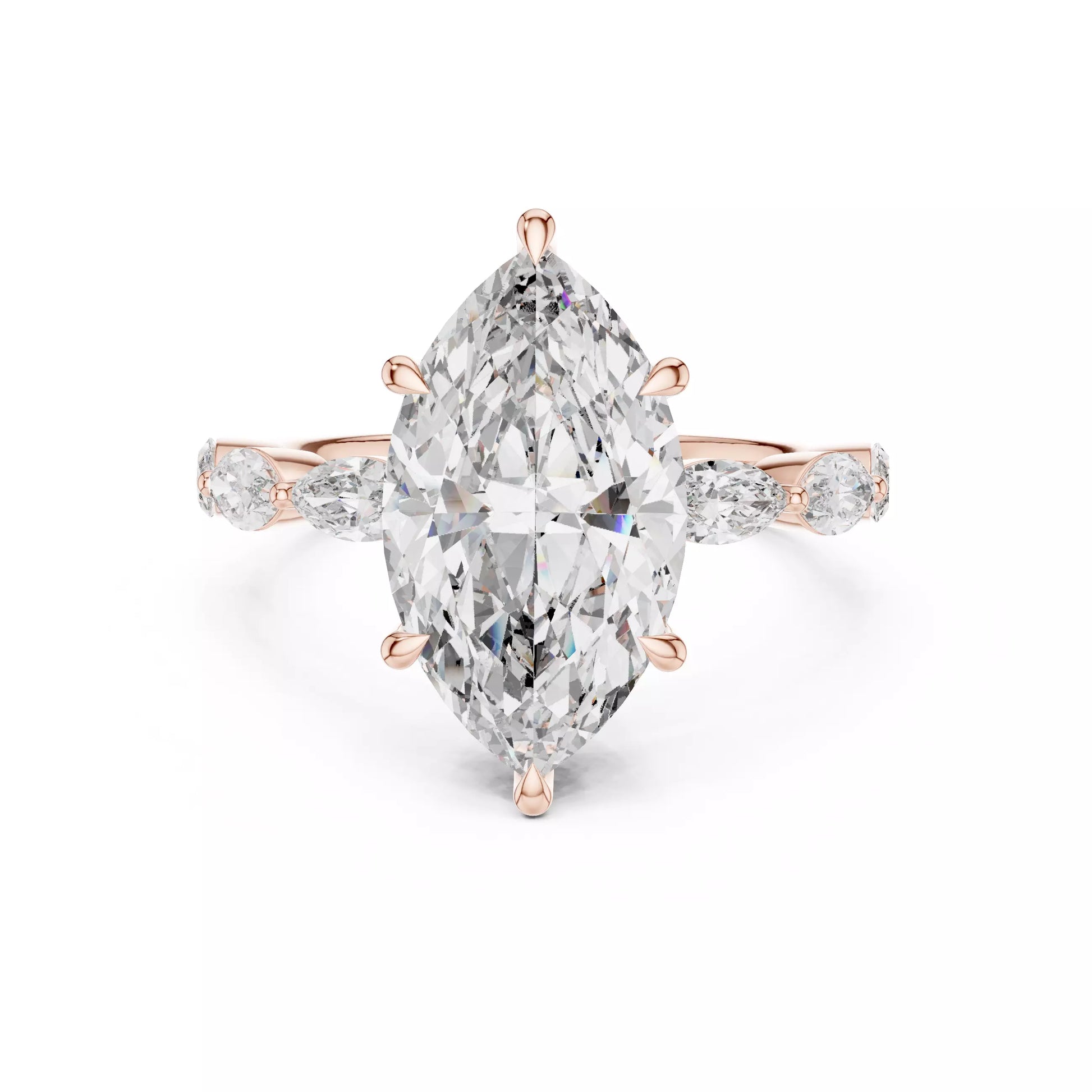 Hidden Halo Marquise Diamond Engagement Ring