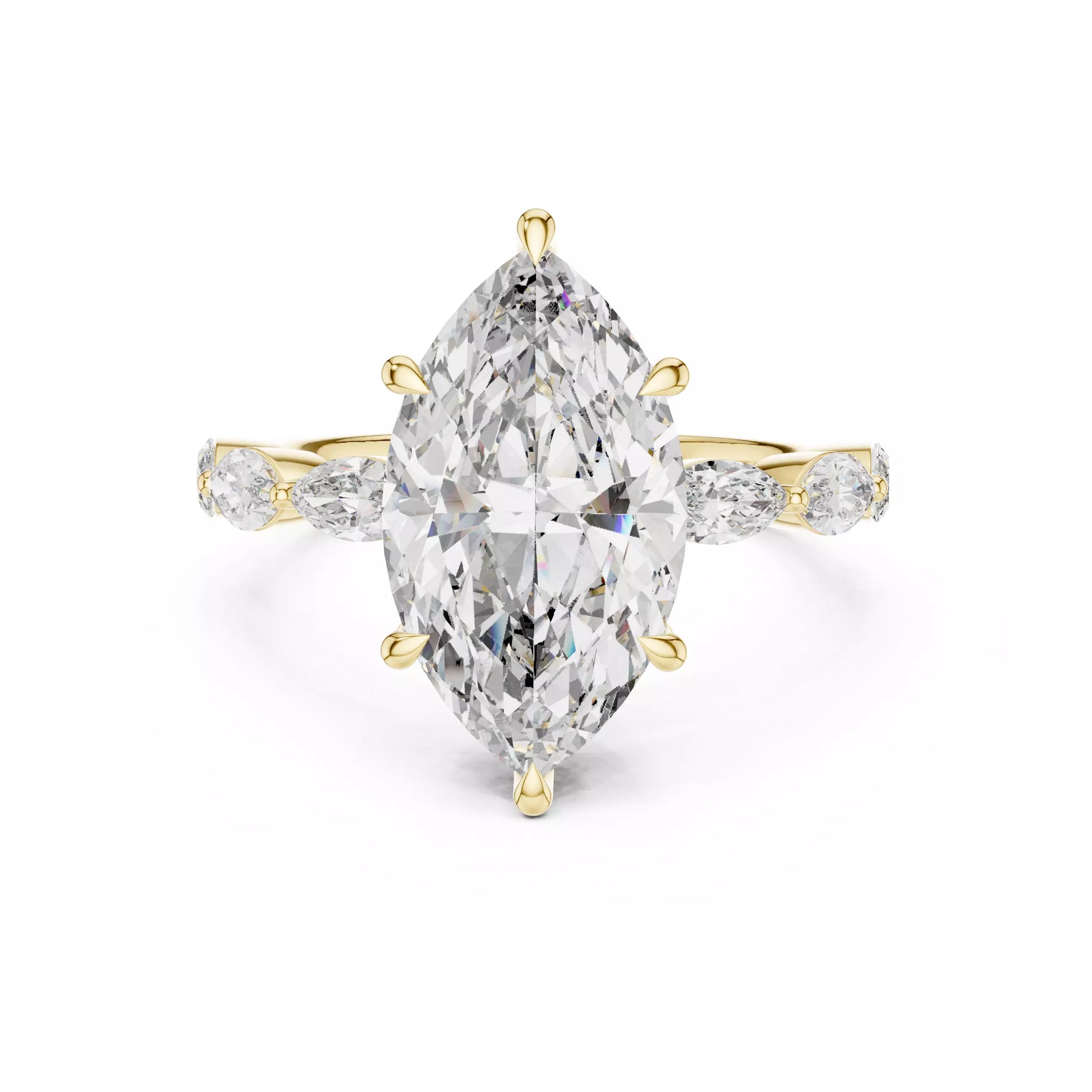 Hidden Halo Marquise Diamond Engagement Ring
