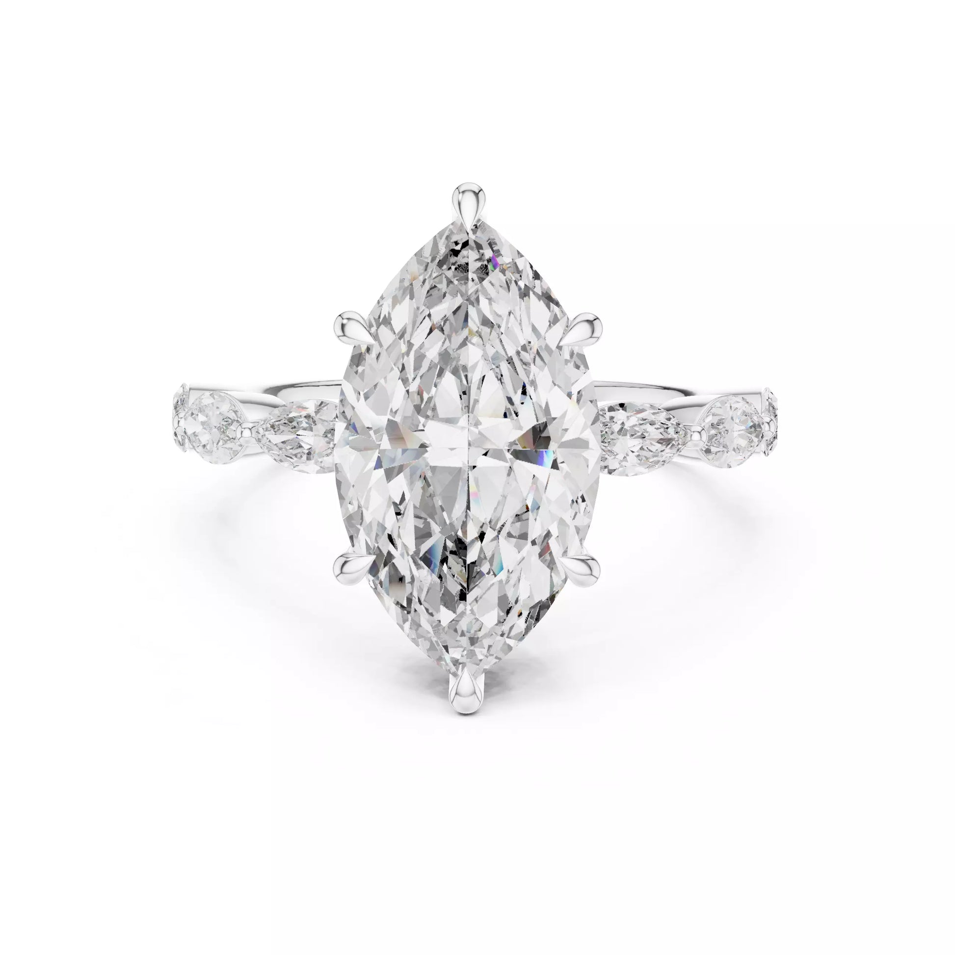 Hidden Halo Marquise Diamond Engagement Ring