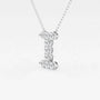 White gold pendant necklace with lab grown diamonds in letter I design, Delux Jewelry