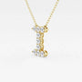 Gold necklace with letter I pendant set with lab grown diamonds from Delux Jewelry