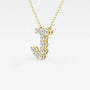 Gold necklace with diamond letter J pendant from Delux Jewelry