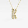 Yellow gold pendant with multiple round lab grown diamonds on chain, Delux Jewelry