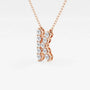 Rose gold pendant necklace with lab grown diamonds on fine chain, Delux Jewelry