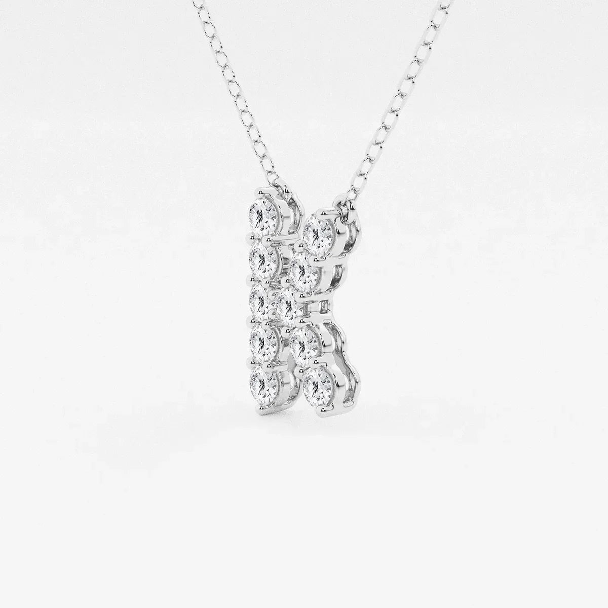 White gold pendant necklace with lab grown diamonds from Delux Jewelry.