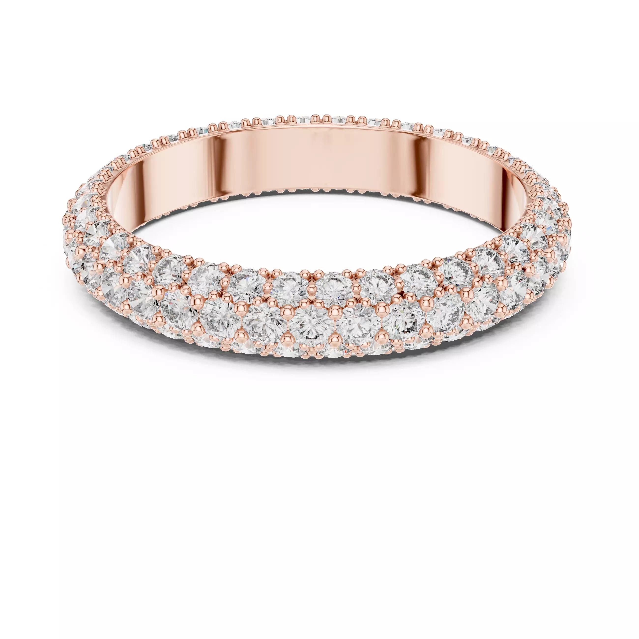Triple Row Round Diamond Eternity Band