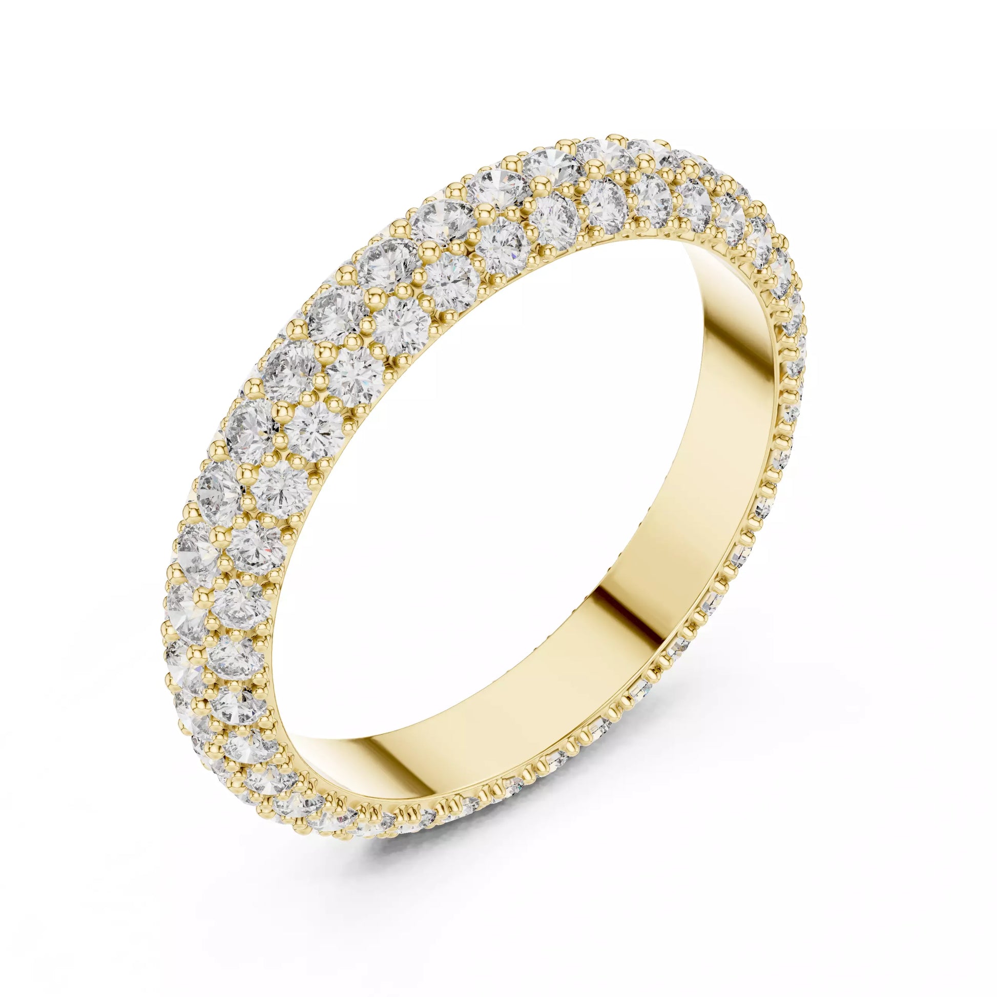 Triple Row Round Diamond Eternity Band