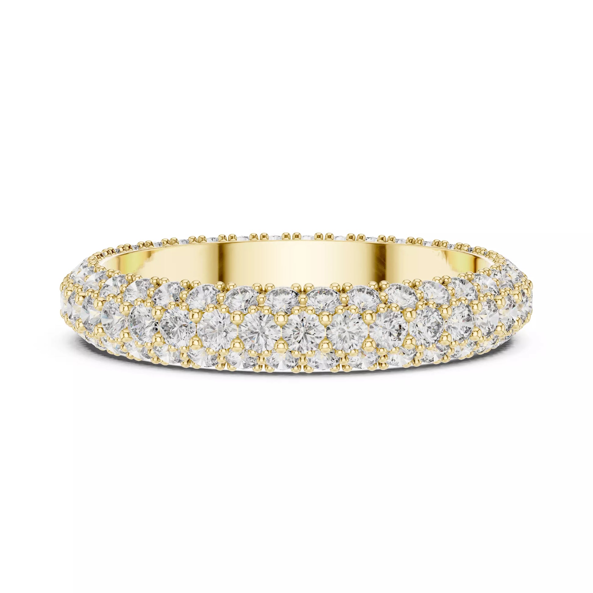 Triple Row Round Diamond Eternity Band