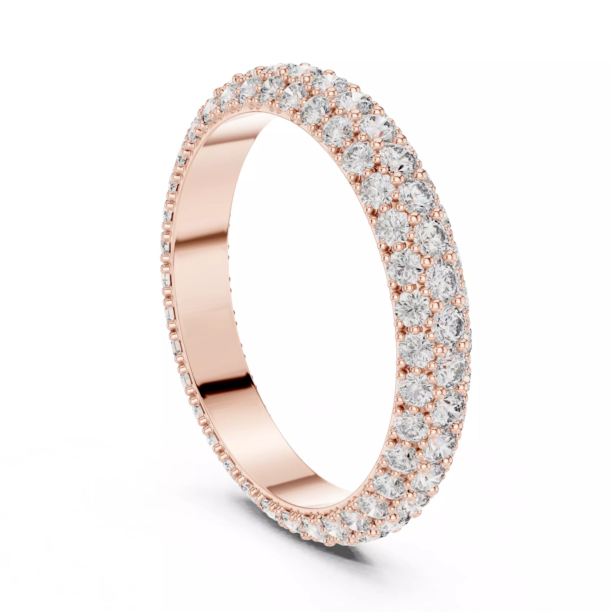 Triple Row Round Diamond Eternity Band