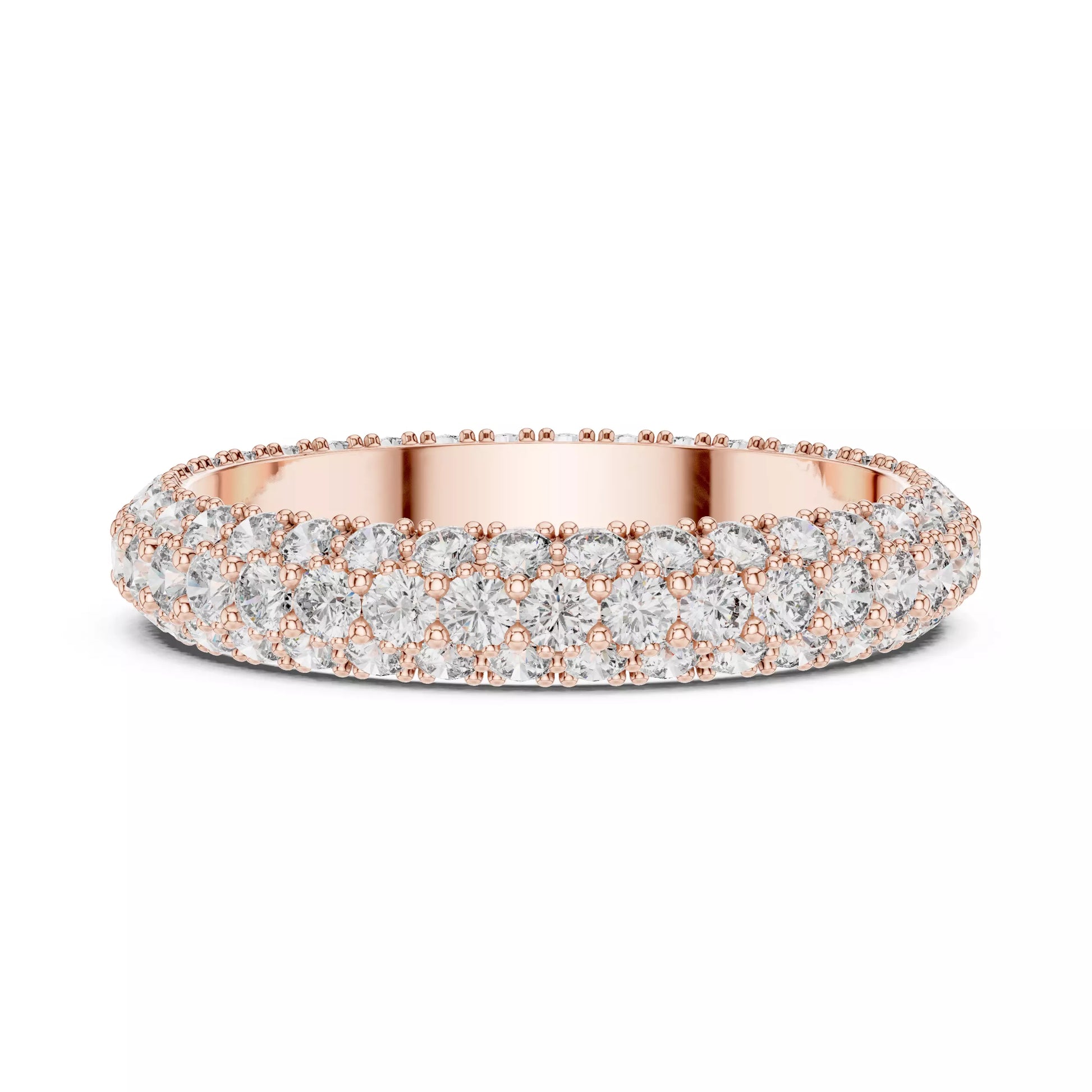 Triple Row Round Diamond Eternity Band