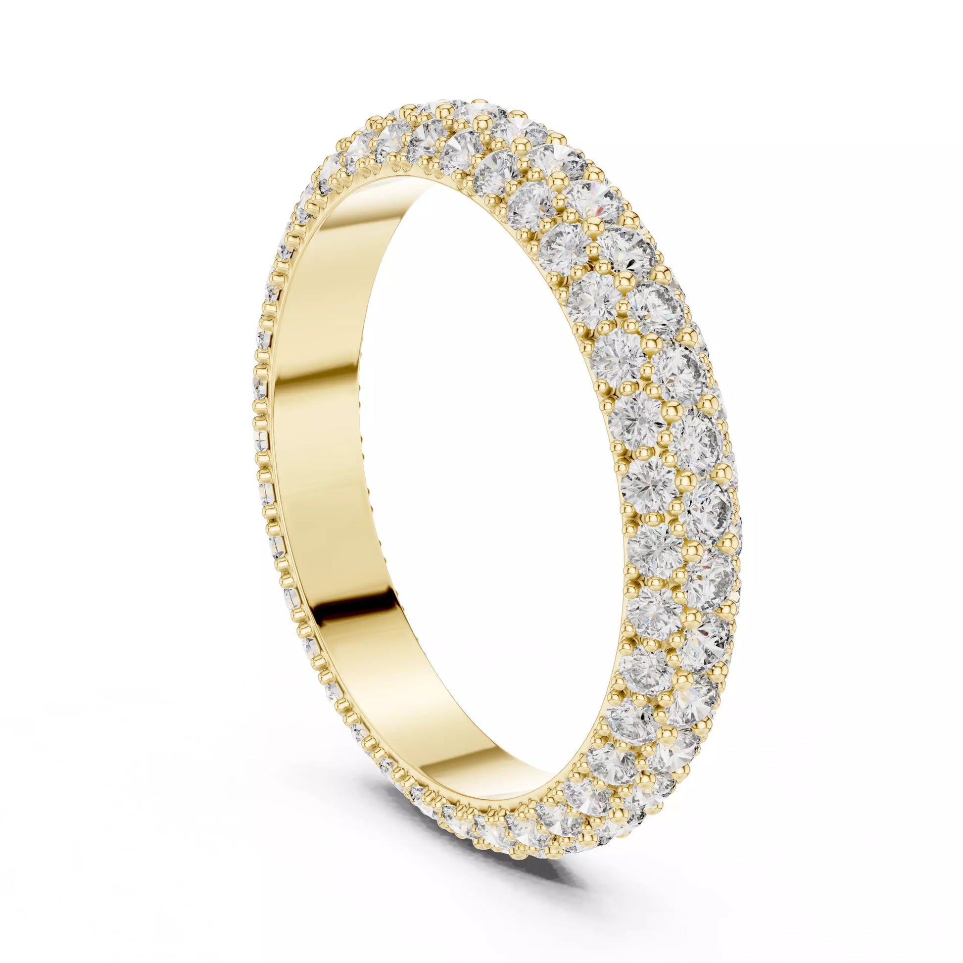 Triple Row Round Diamond Eternity Band