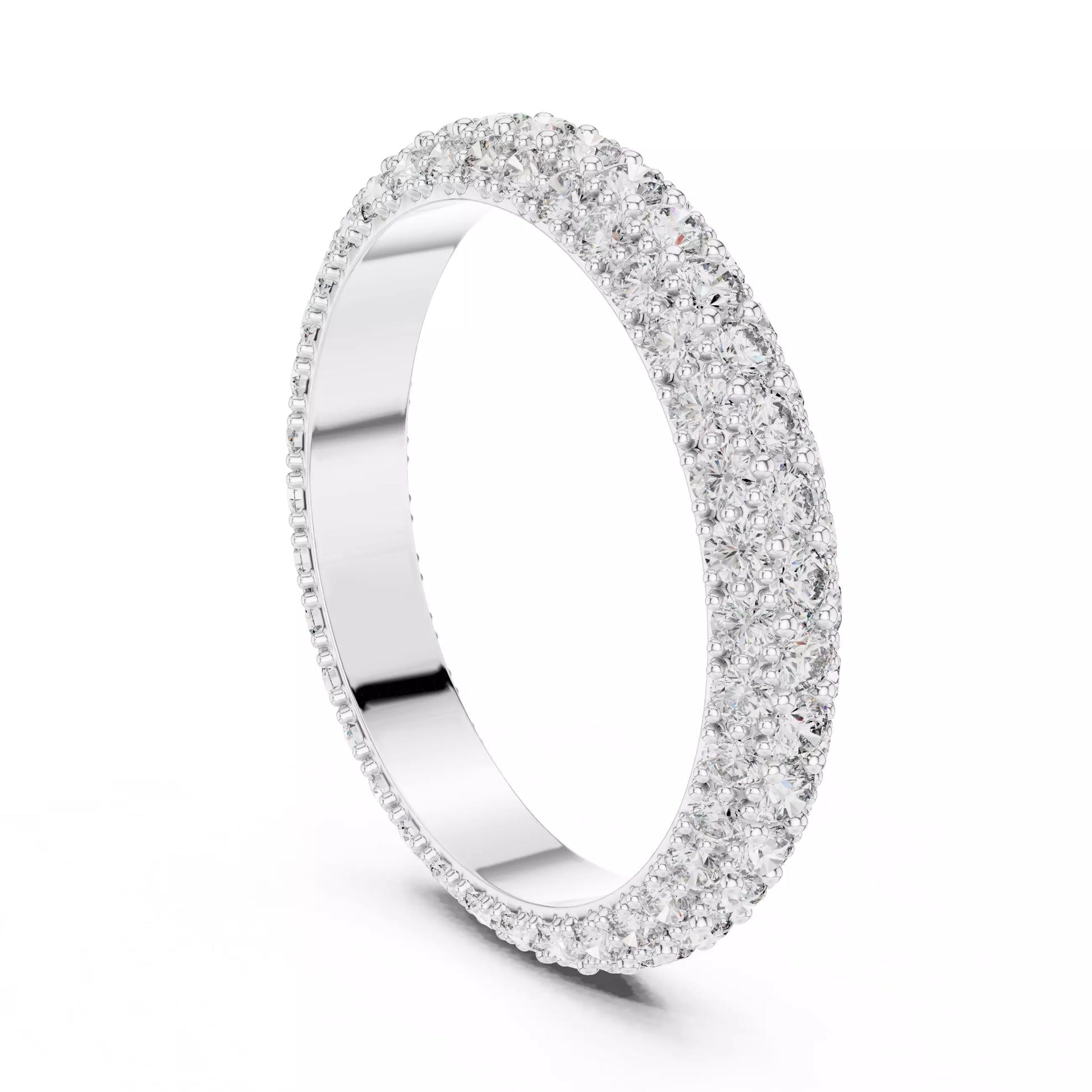 Triple Row Round Diamond Eternity Band