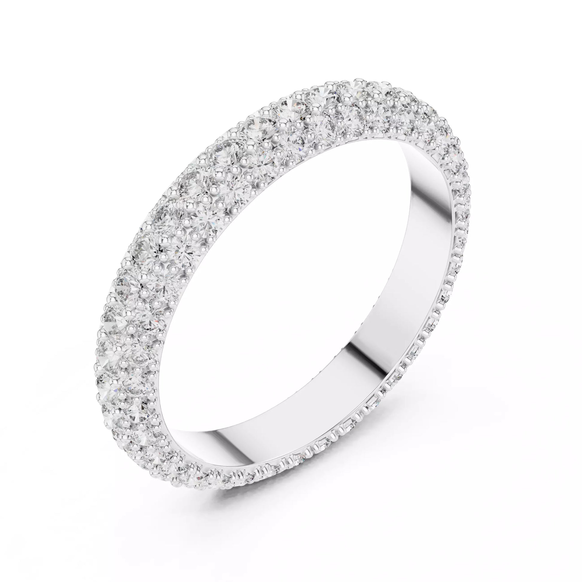 Triple Row Round Diamond Eternity Band