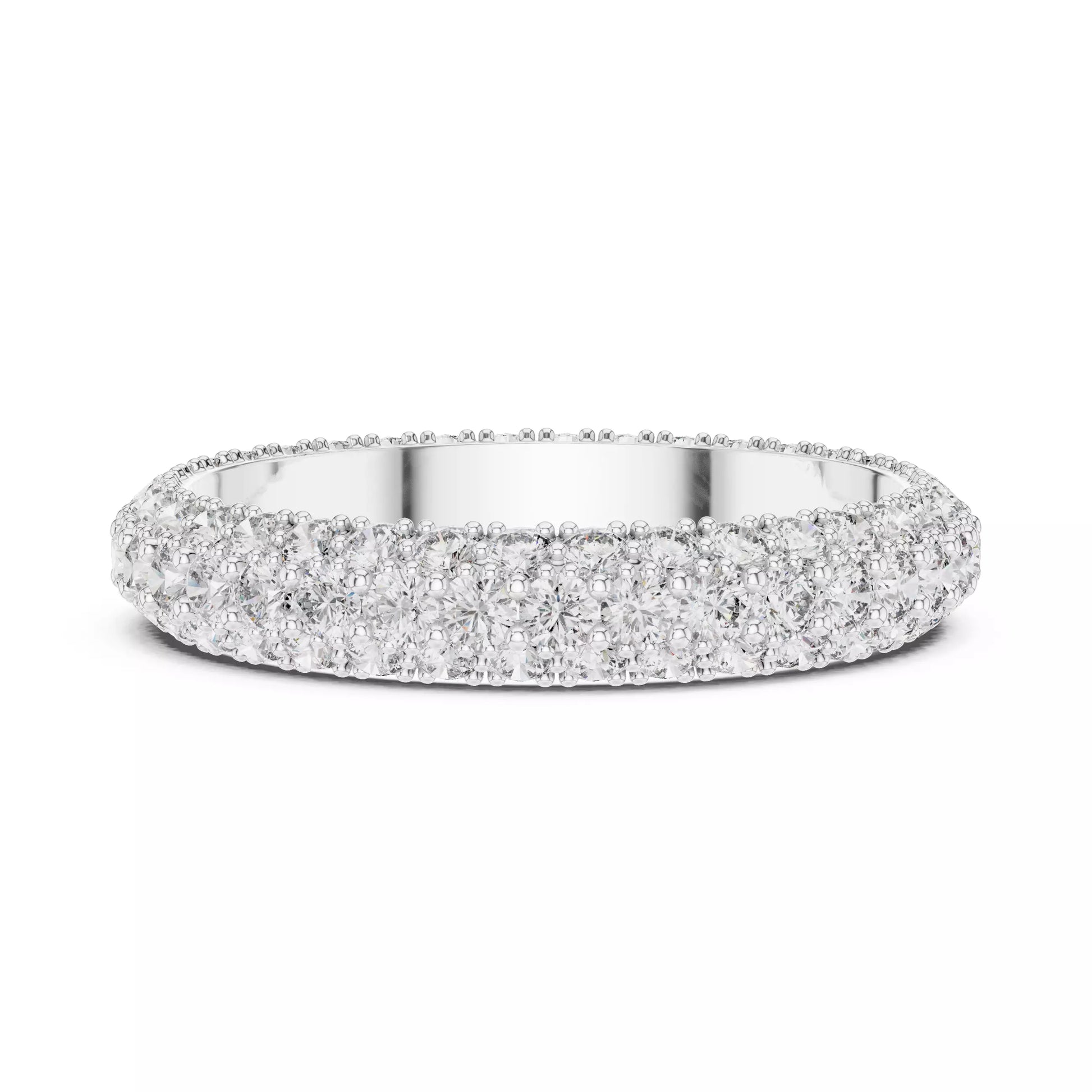 Triple Row Round Diamond Eternity Band