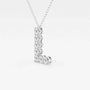 White gold L initial pendant necklace with lab grown diamonds from Delux Jewelry