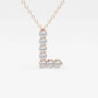 Rose gold letter L pendant necklace with lab grown diamonds, Delux Jewelry fine jewelry