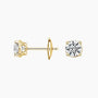 14K yellow gold lab grown diamond stud earrings, round cut, from Delux Jewelry