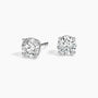 Lab diamond stud earrings in 14K white gold, round cut, fine jewelry by Delux Jewelry