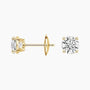 Lab grown diamond stud earrings in 14K yellow gold, Delux Jewelry, on white background