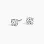 Lab diamond stud earrings in 14K white gold, fine jewelry by Delux Jewelry on white background