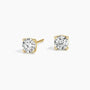 Lab grown diamond stud earrings in 14K yellow gold on white background, Delux Jewelry