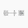 Lab grown diamond stud earrings in 14K white gold, Delux Jewelry, classic round cut