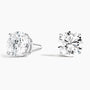 Lab grown diamond stud earrings in 14K white gold from Delux Jewelry on a white background