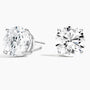 Round lab diamond stud earrings in 14K white gold, fine jewelry by Delux Jewelry