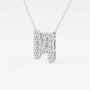 White gold necklace with diamond letter M pendant, lab grown diamonds, Delux Jewelry