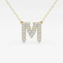 Gold necklace with lab grown diamond M initial pendant from Delux Jewelry