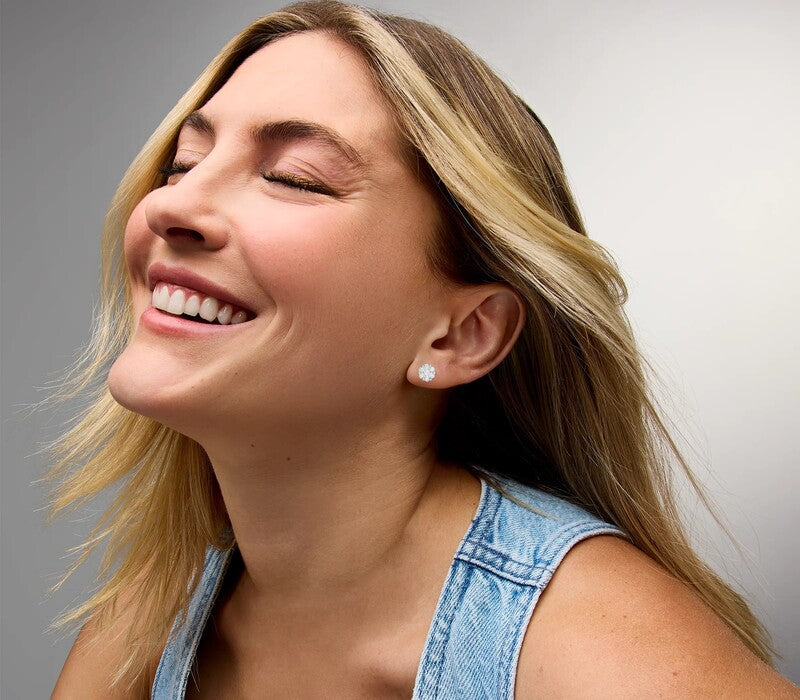 Diamond Flower Studs