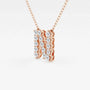 Rose gold N pendant necklace with lab grown diamonds from Delux Jewelry