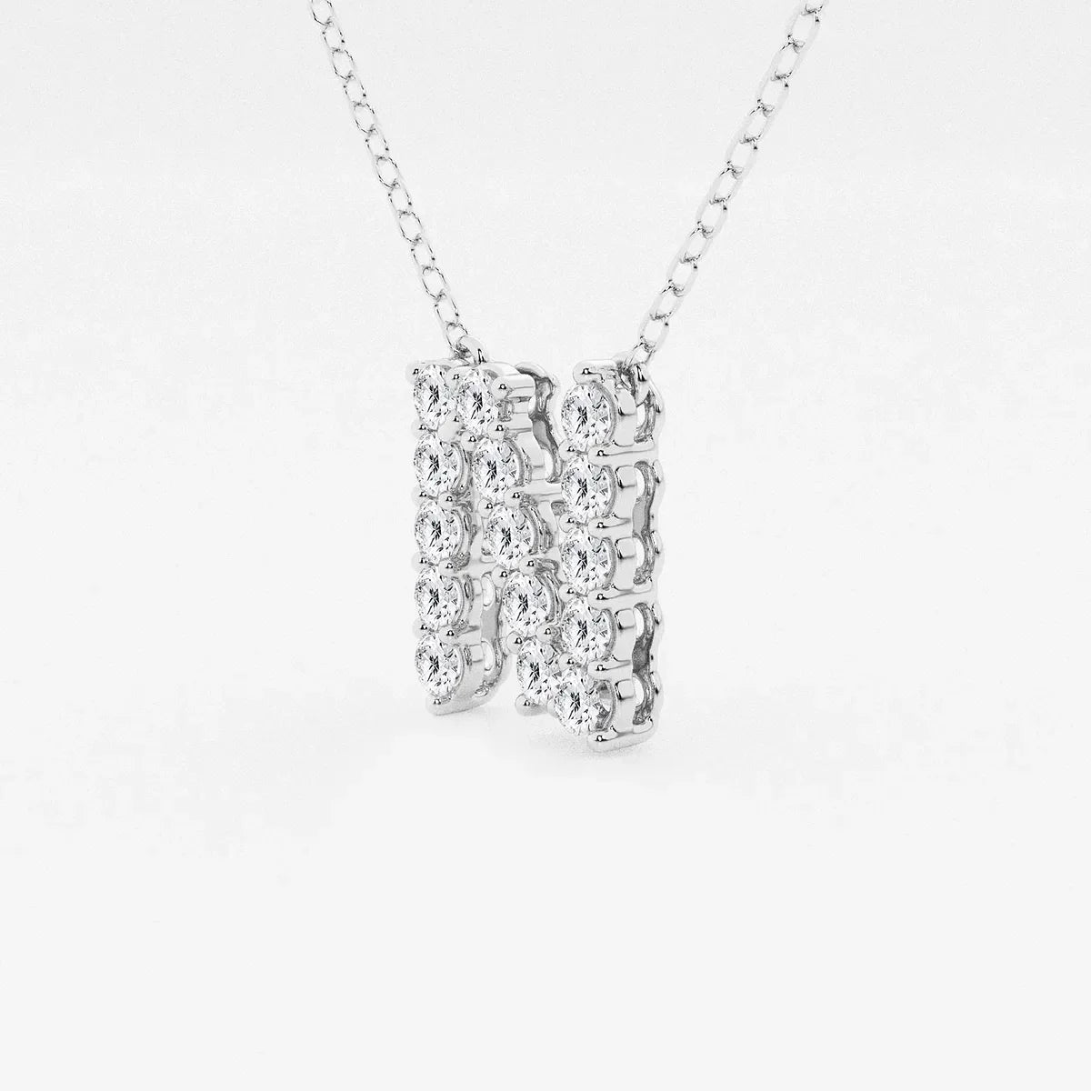 White gold initial N pendant necklace with lab grown diamonds from Delux Jewelry