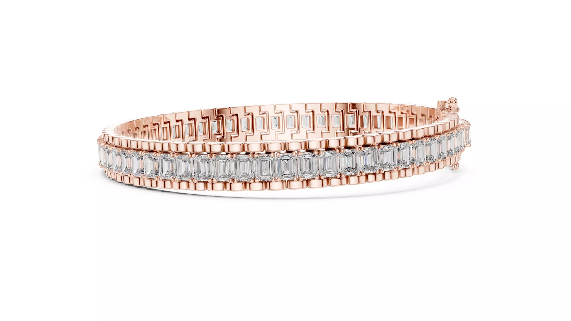 Emerald Cut Natural Diamond Tennis Bracelet