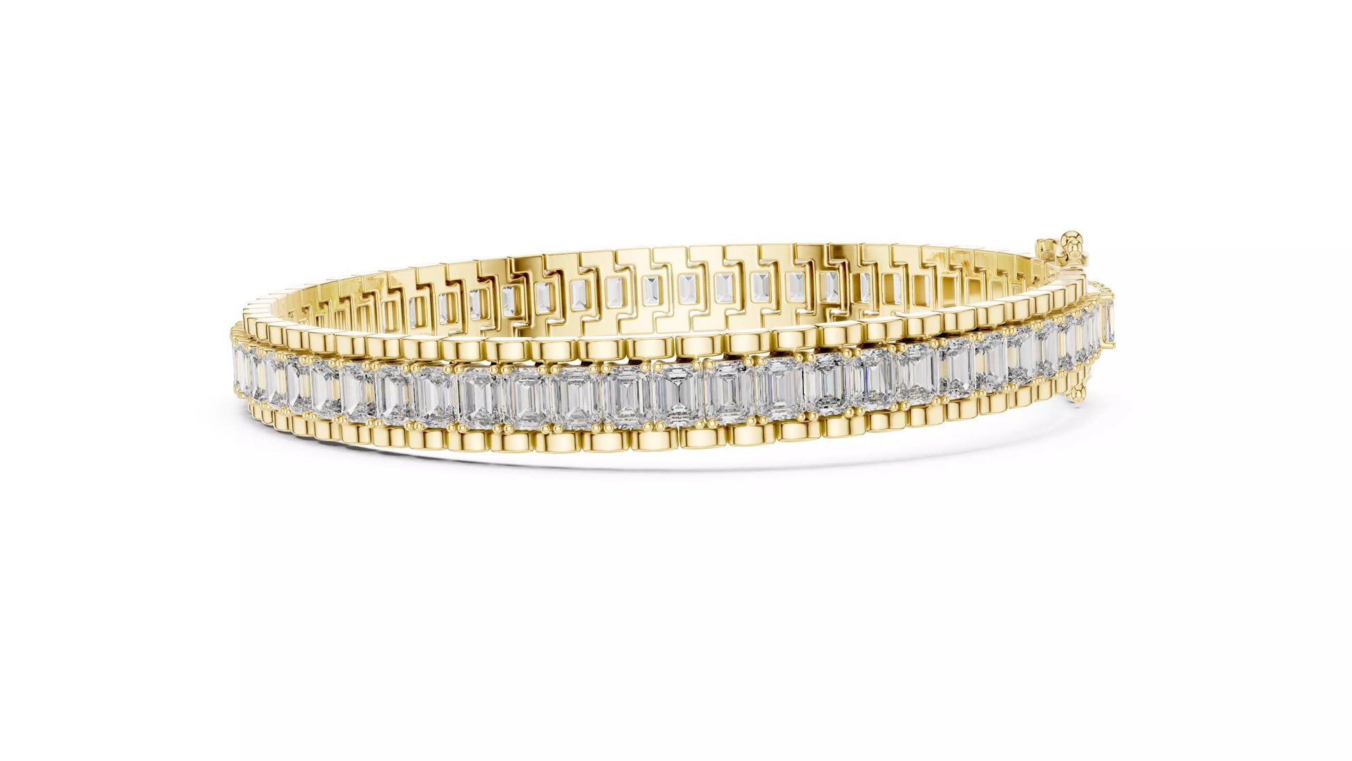 Emerald Cut Natural Diamond Tennis Bracelet