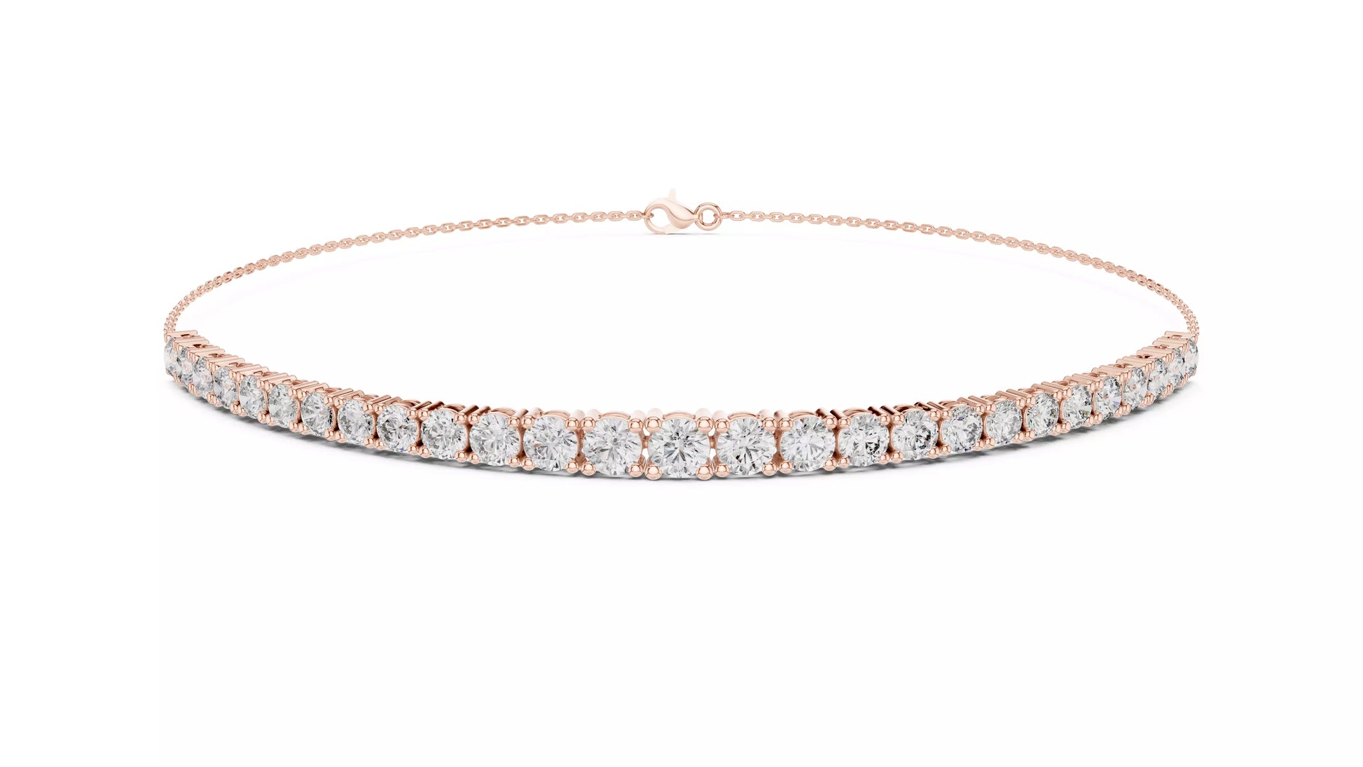 Graduated Round Natural Diamond Tennis Bracelet