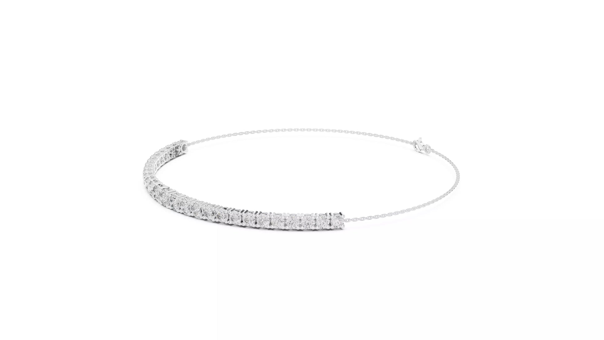 Graduated Round Natural Diamond Tennis Bracelet