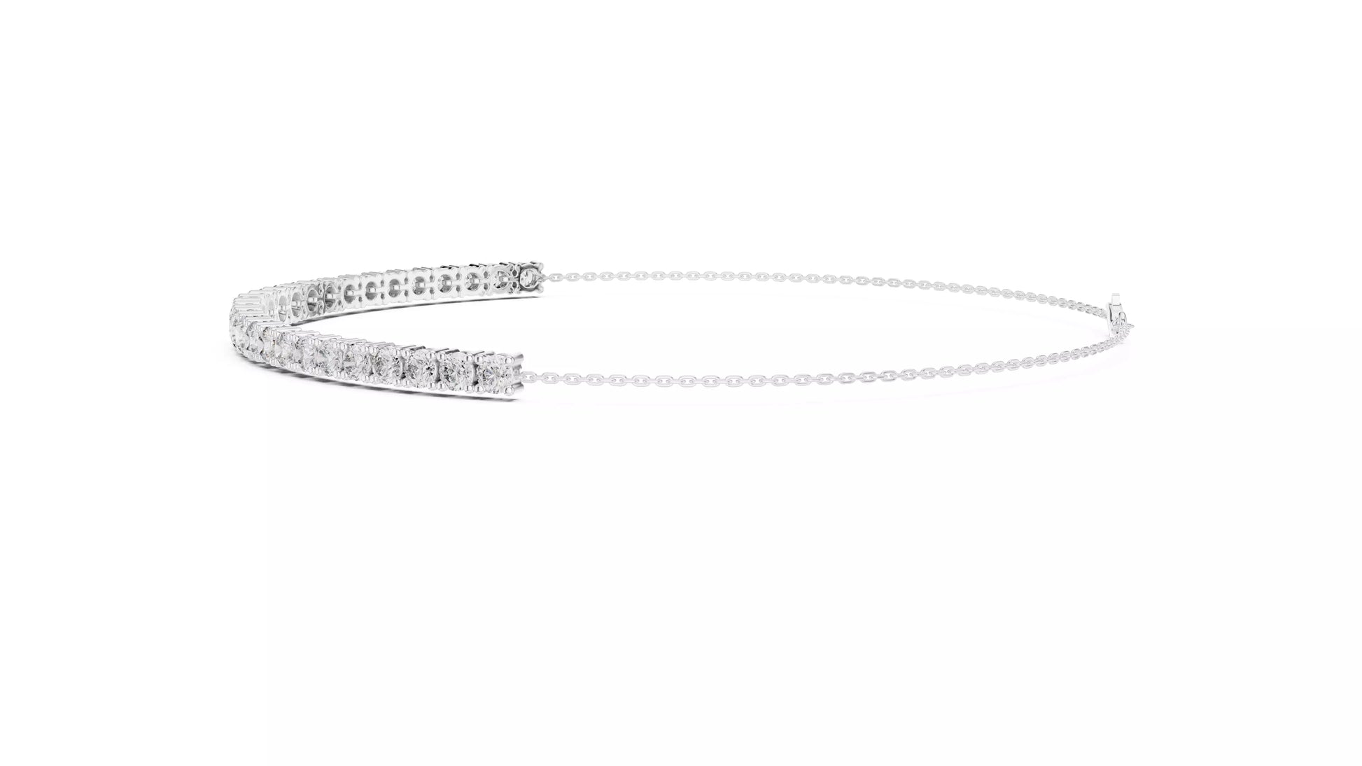 Graduated Round Natural Diamond Tennis Bracelet