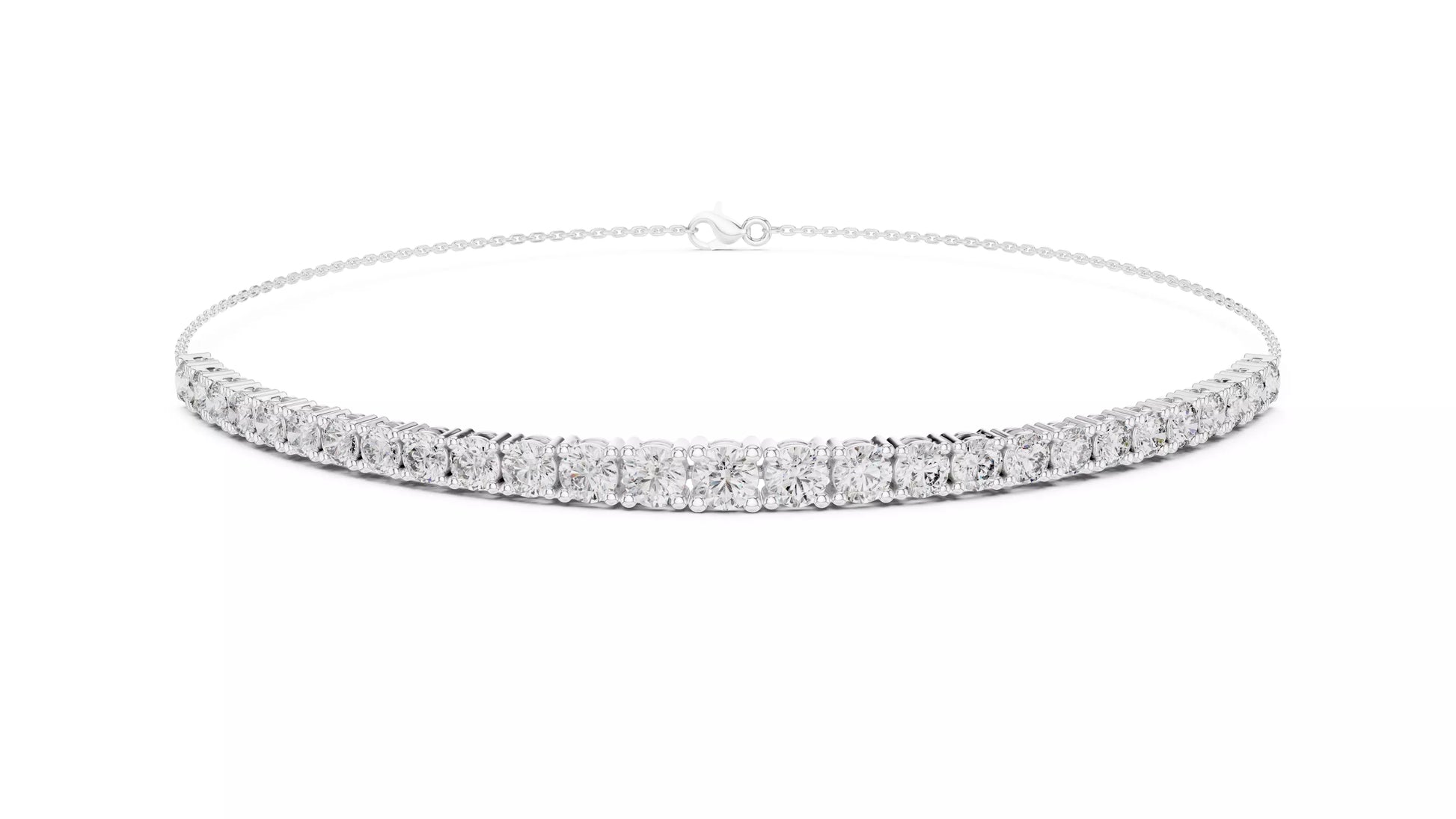 Graduated Round Natural Diamond Tennis Bracelet