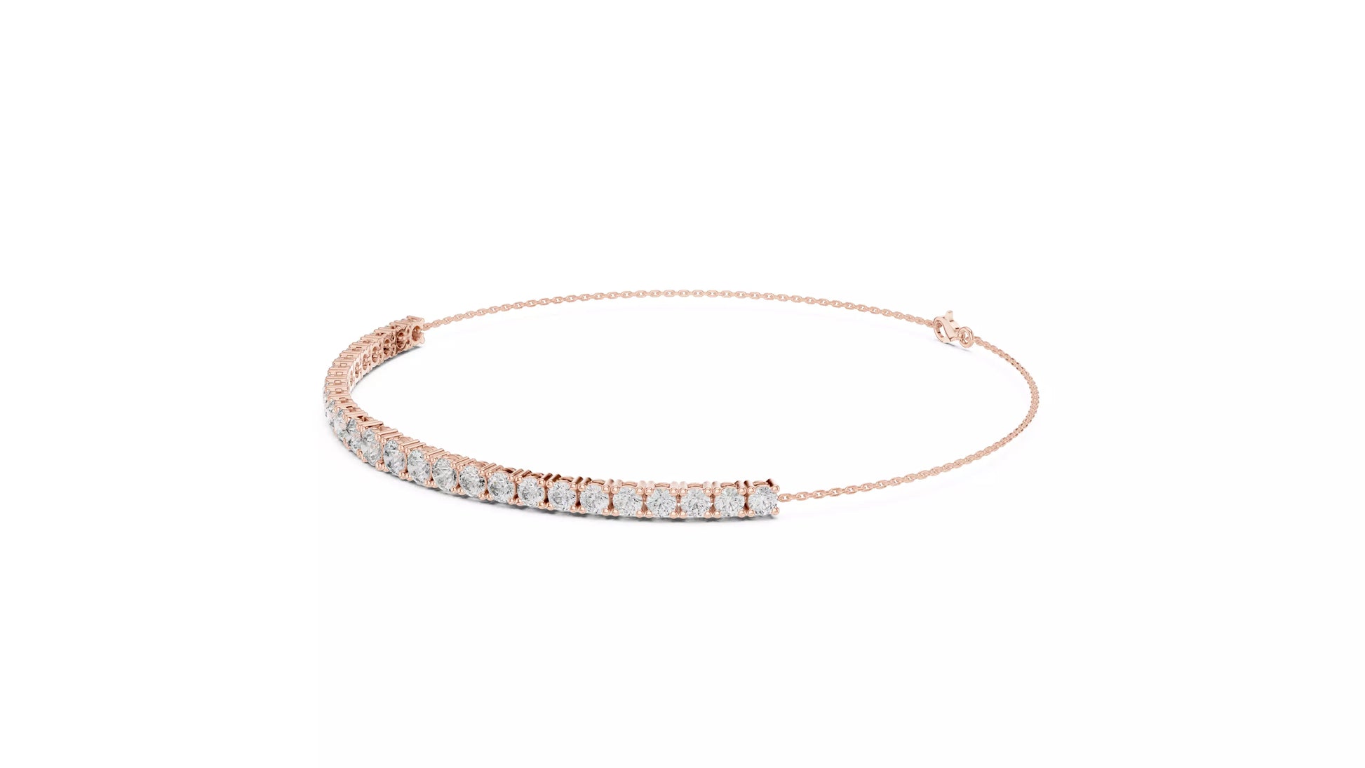 Graduated Round Natural Diamond Tennis Bracelet